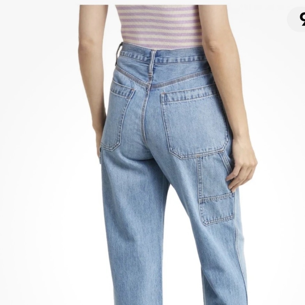 Madewell The Perfect Vintage Med Light Wash Straight Utility Carpenter Jeans 25 - Picture 9 of 16